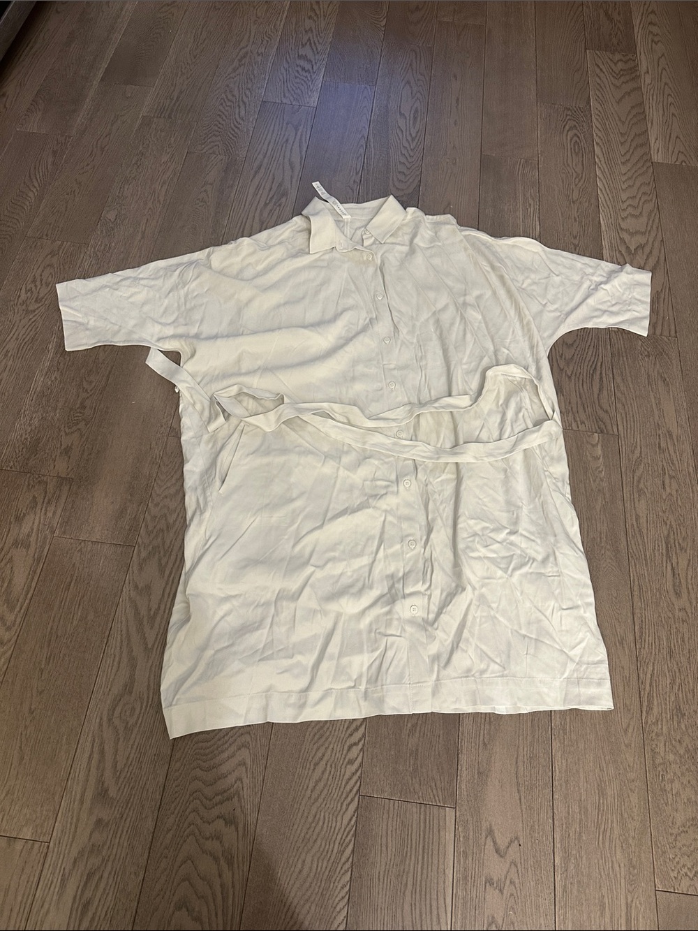 lululemon athletica White Short-Sleeve Button-Down Oversized Shirt dress